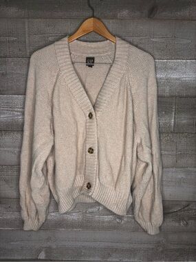 GAP Cream 100% cotton chunky Button-Front Knit Cardigan